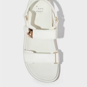 A New Day White Sporty Sandals with Adjustable Straps